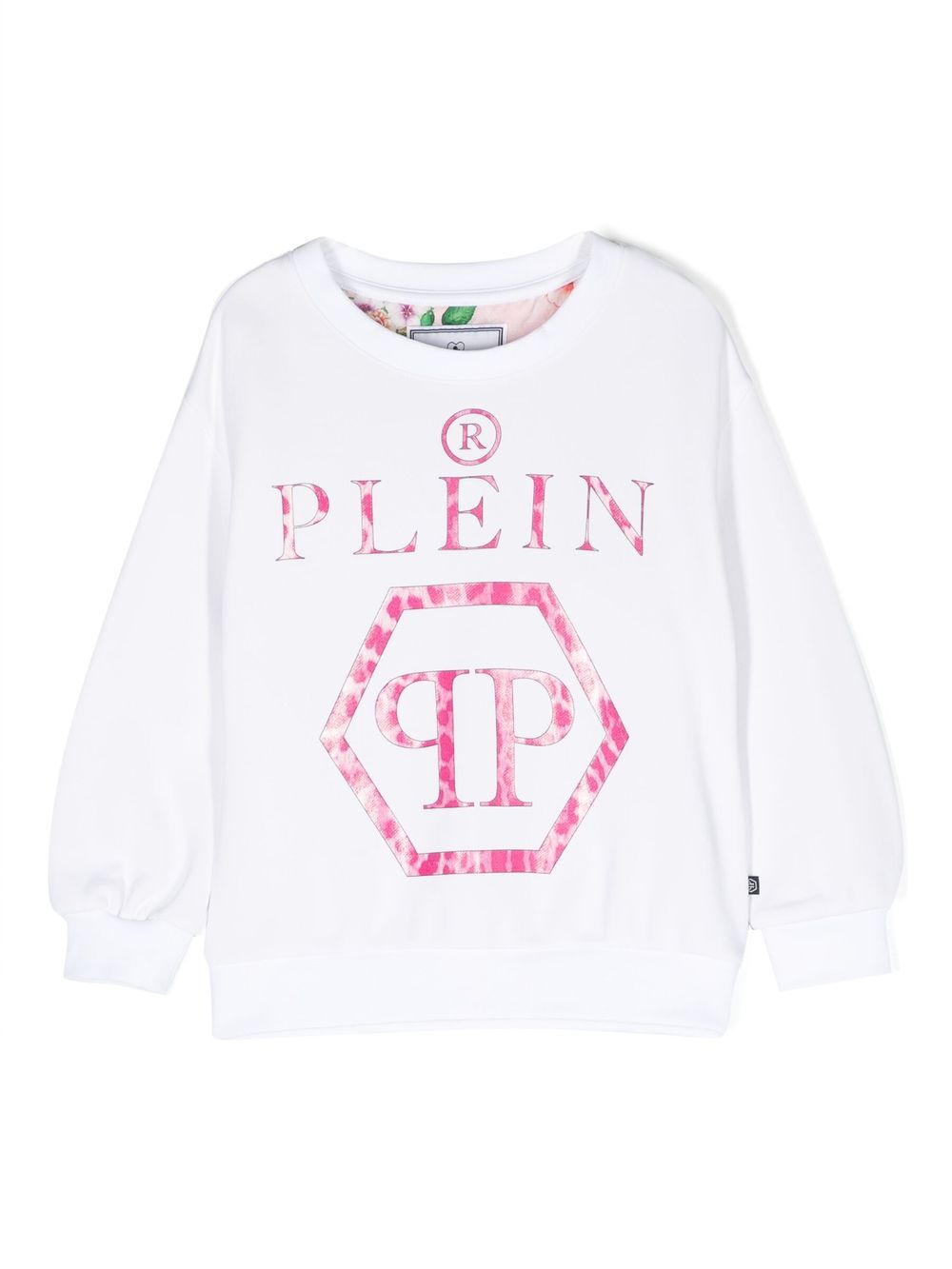 Philipp Plein Junior logo印花长袖卫衣 - 白色