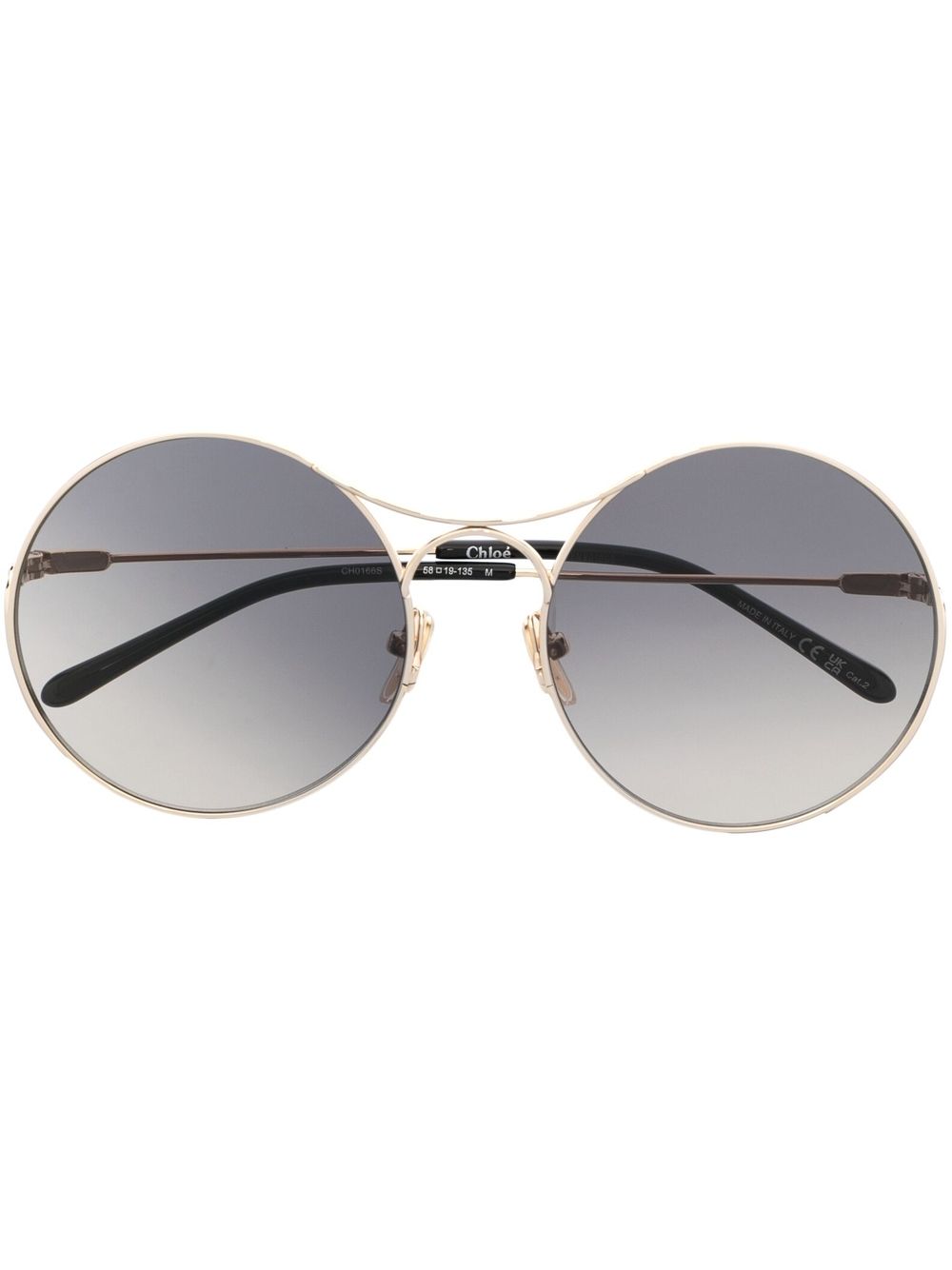 Chloé Eyewear 圆框太阳眼镜 - 金色