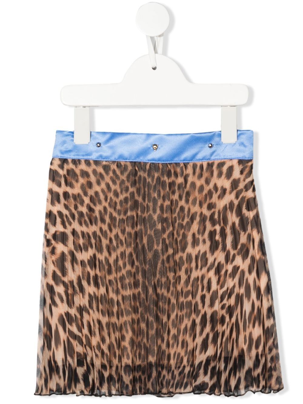 Roberto Cavalli Junior 豹纹百褶半身裙 - 褐色