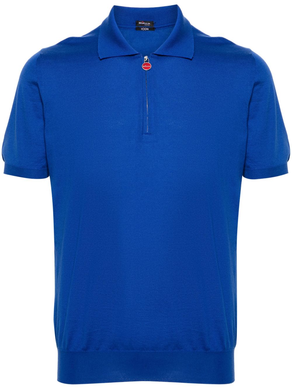 Kiton 拉链棉polo衫 - 蓝色