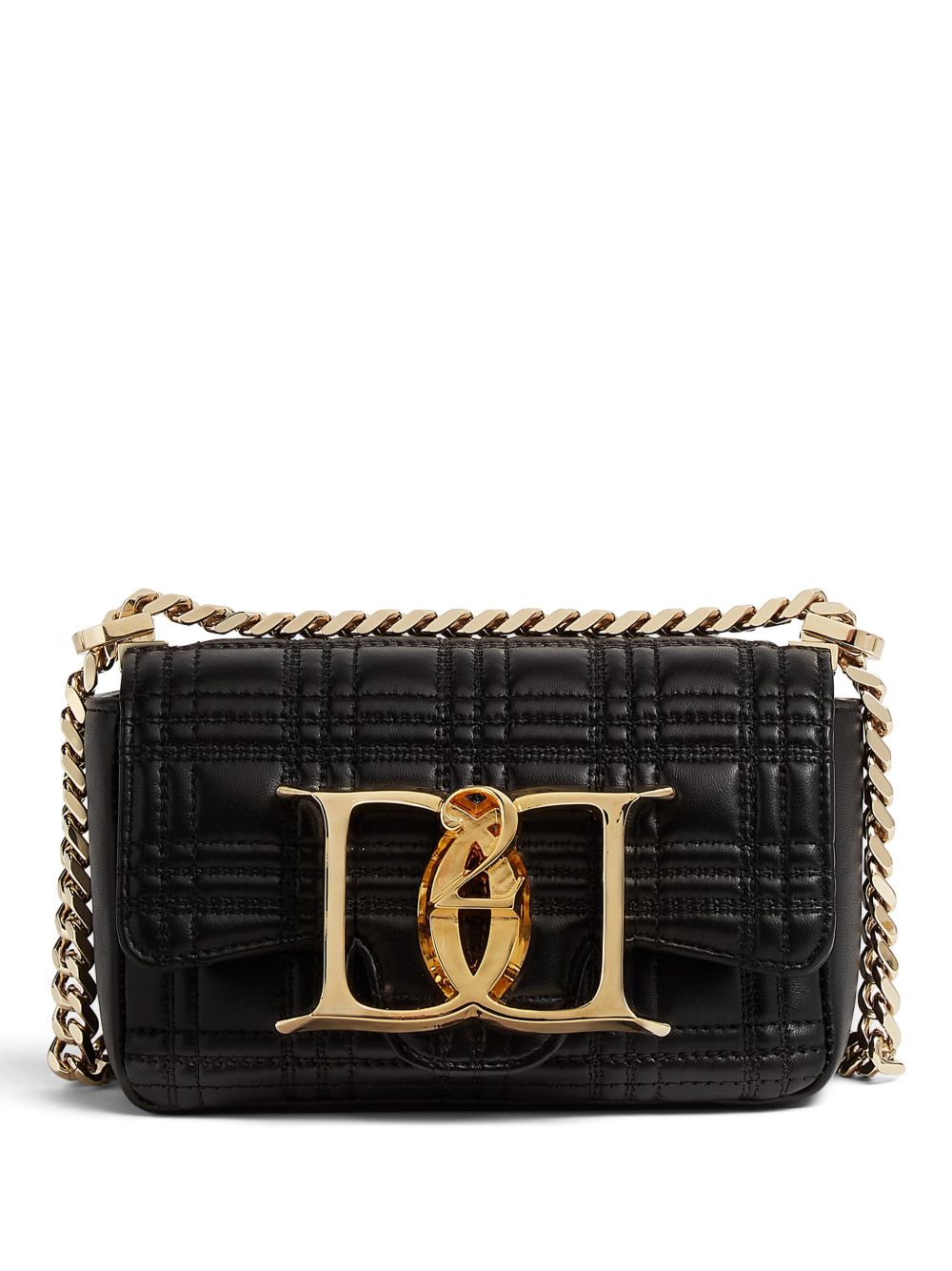 DSQUARED2 logo标牌皮质单肩包 - 黑色