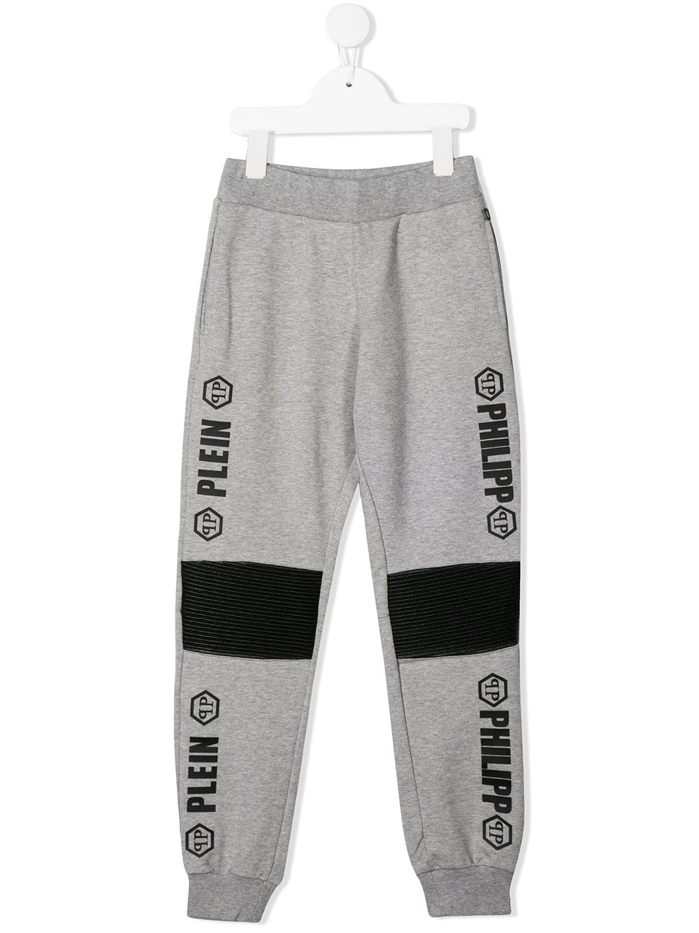 Philipp Plein Junior logo印花运动裤 - 灰色