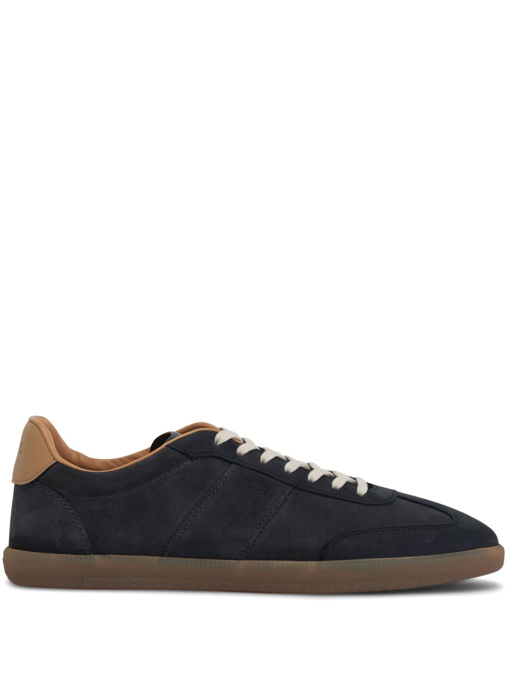 Tod's 绒面皮拼接系带运动鞋 - 黑色