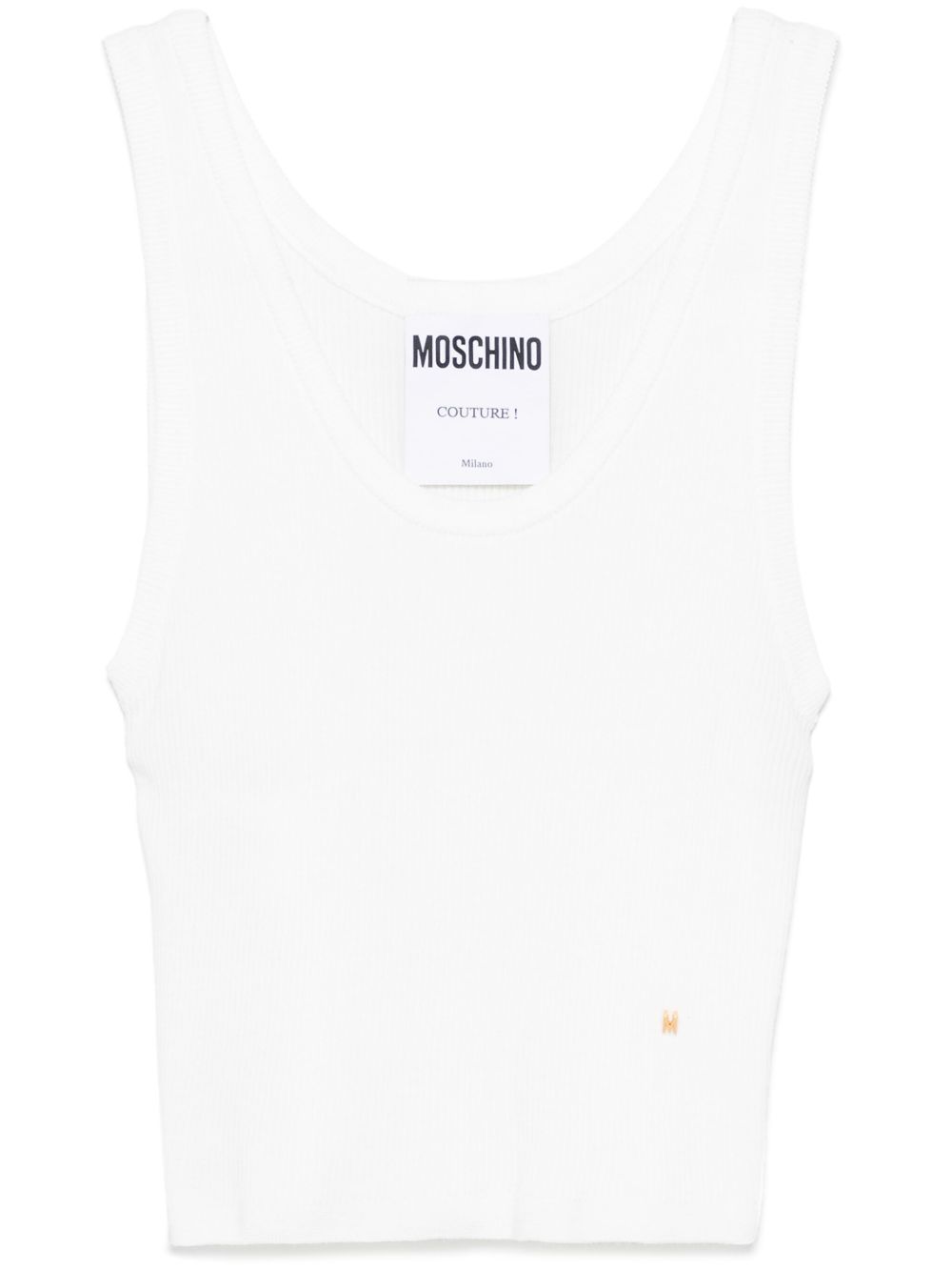 Moschino logo字母针织上衣 - 白色