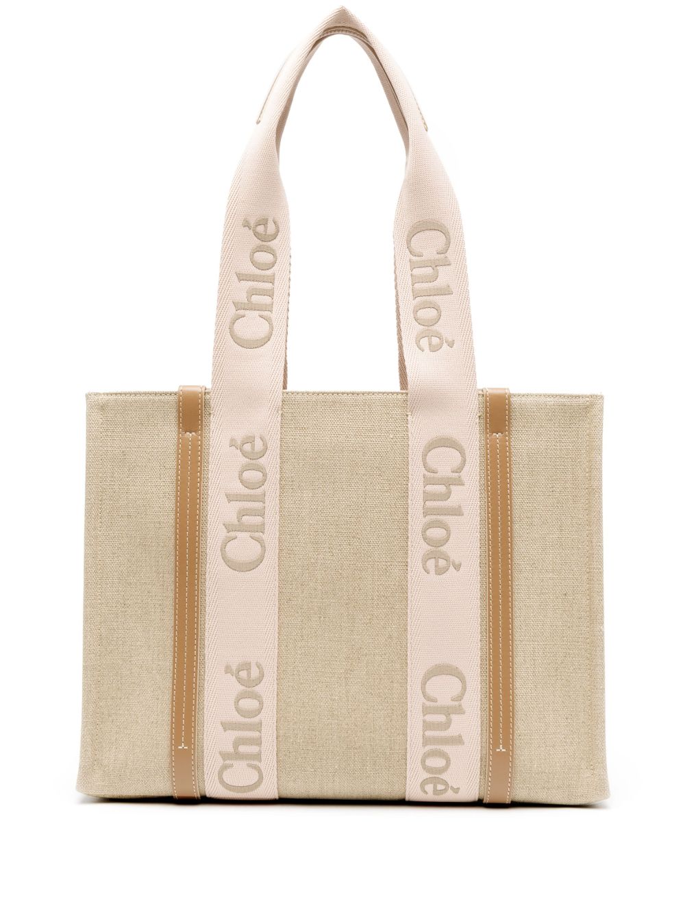Chloé Woody 中号托特包 - 中性色