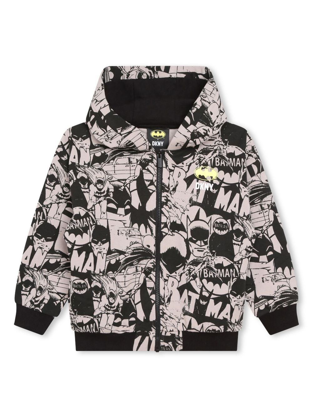 Dkny Kids x Batman 图案印花拉链连帽衫 - 黑色