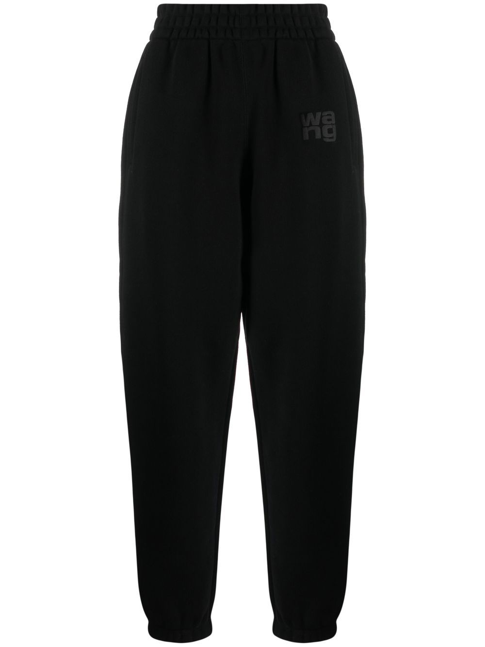 Alexander Wang logo印花锥形运动裤 - 黑色
