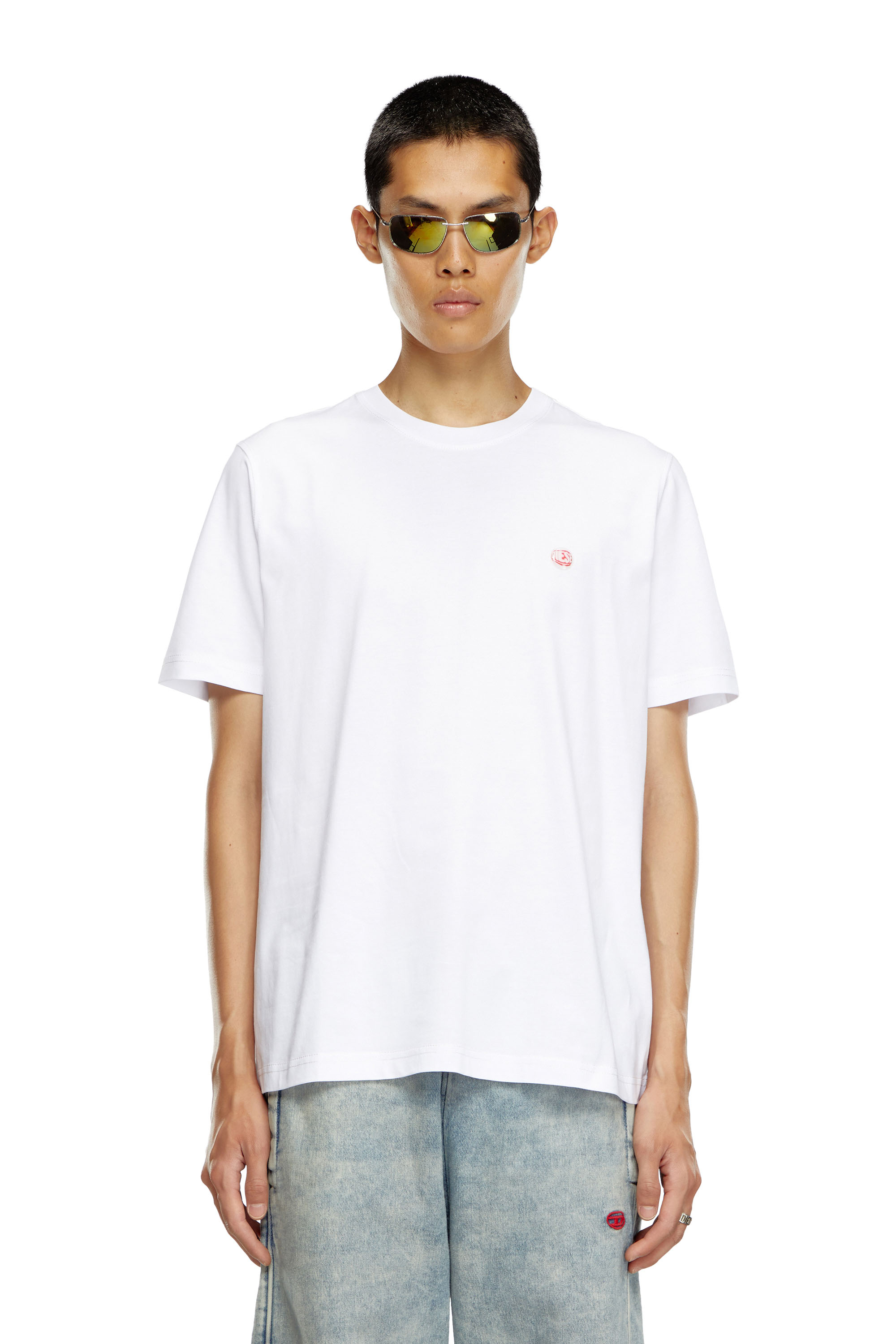 Diesel - T-shirt with peephole logo - T-Shirts - Man - White