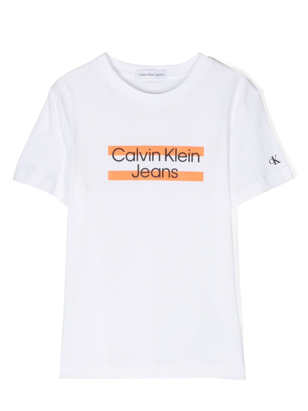 Calvin Klein Kids logo印花T恤 - 白色