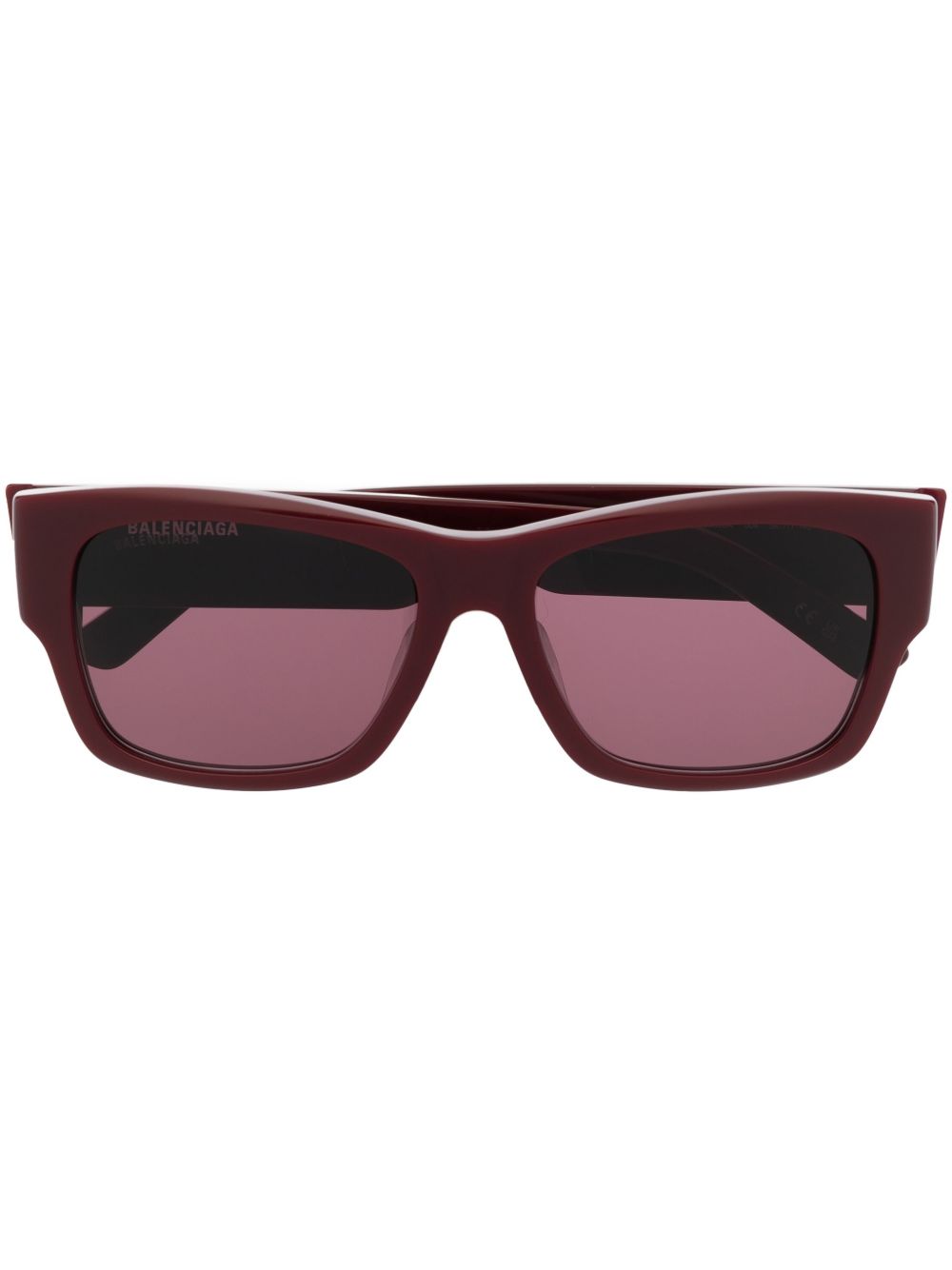 Balenciaga Eyewear 珐琅logo方框太阳眼镜 - 红色