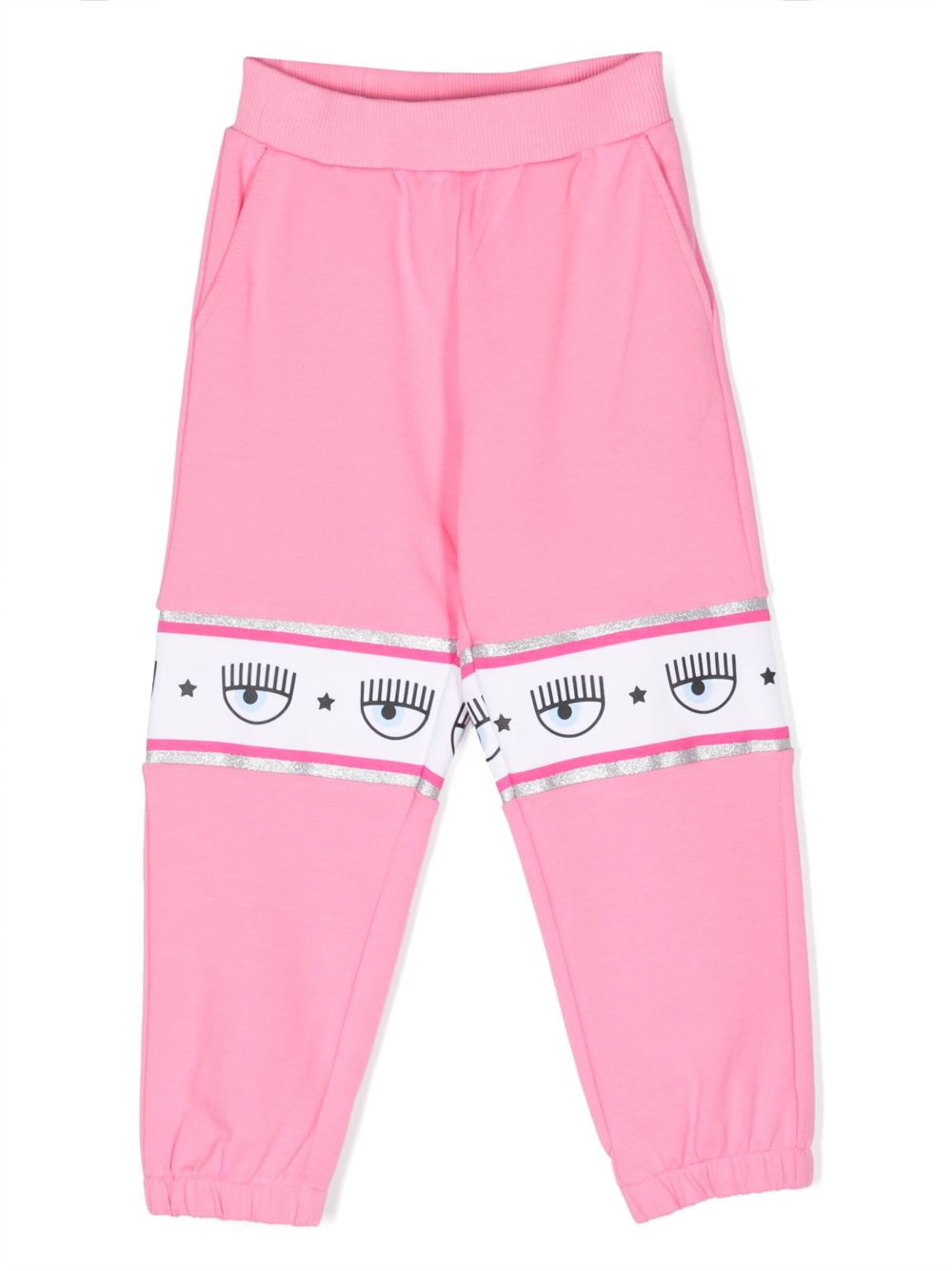 Chiara Ferragni Kids logo印花运动裤 - 粉色