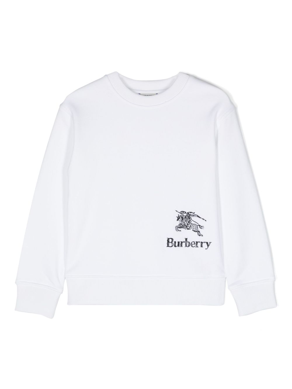 Burberry Kids 马术骑士图案棉T恤 - 白色