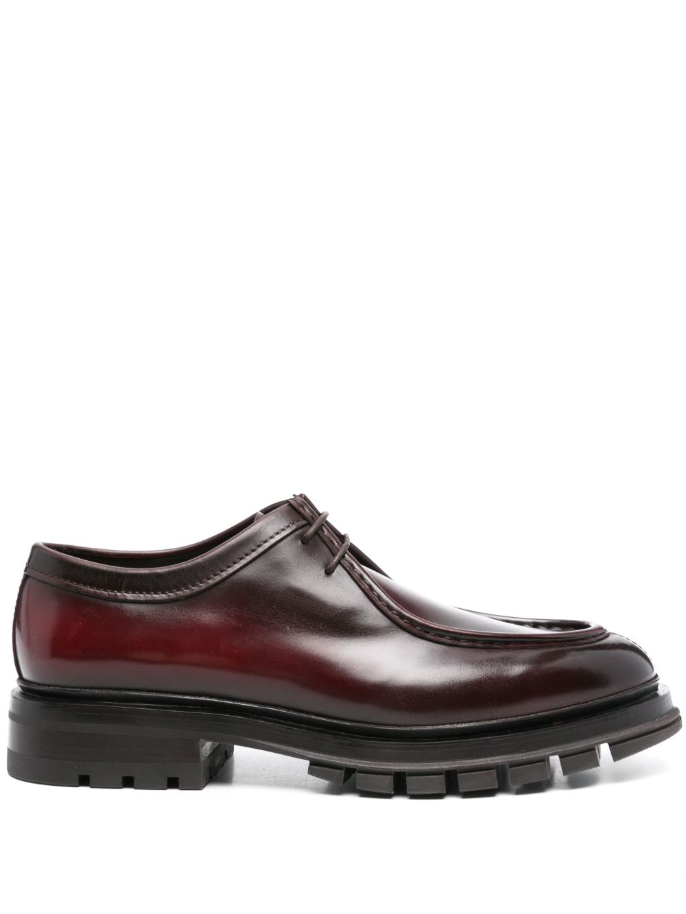 Santoni 皮质德比鞋 - 褐色