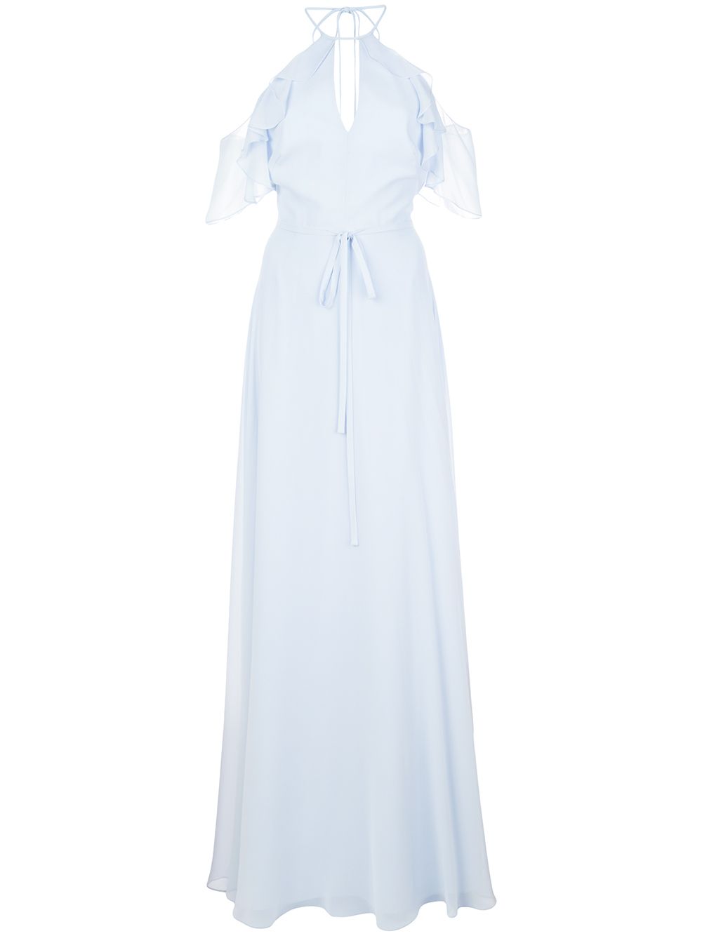 Marchesa Notte Bridesmaids 长款露肩连衣裙 - 蓝色