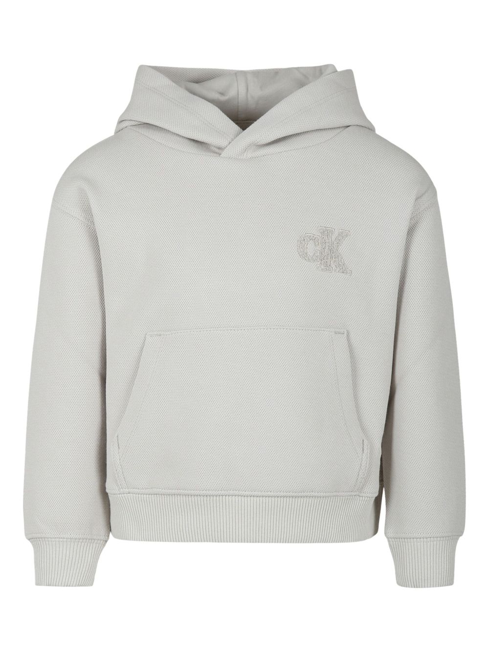 Calvin Klein Kids logo刺绣连帽衫 - 中性色