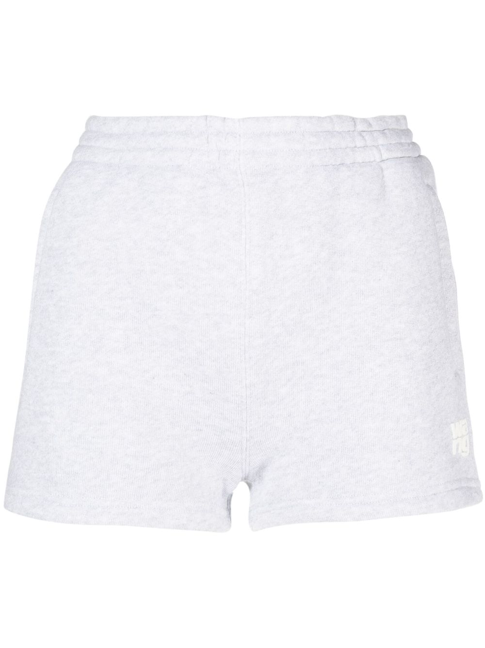 Alexander Wang logo刺绣运动短裤 - 灰色