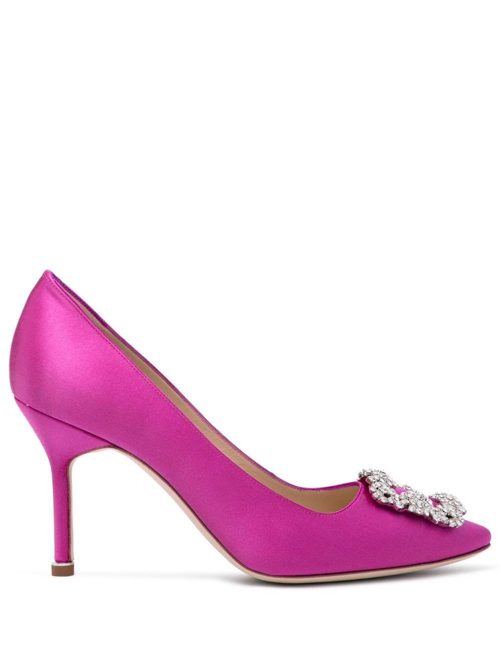 Manolo Blahnik Hangisi 缎面细高跟鞋 - 粉色