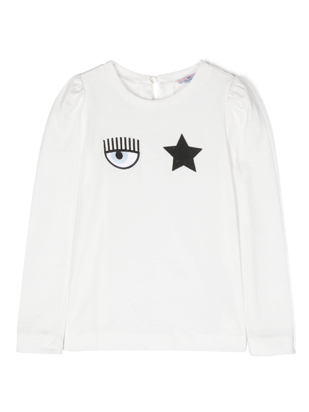 Chiara Ferragni Kids 标贴棉卫衣 - 白色