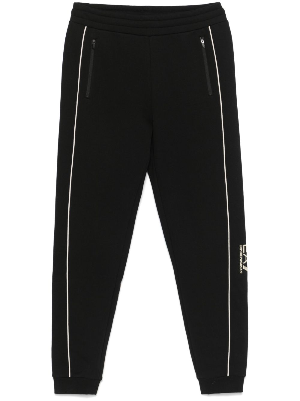 Ea7 Emporio Armani logo印花运动裤 - 黑色