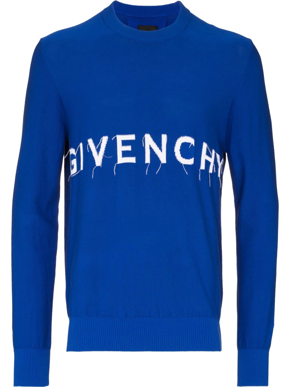Givenchy logo嵌花针织毛衣 - 蓝色