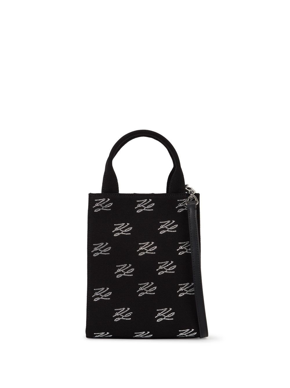 Karl Lagerfeld logo缀饰手提包 - 黑色