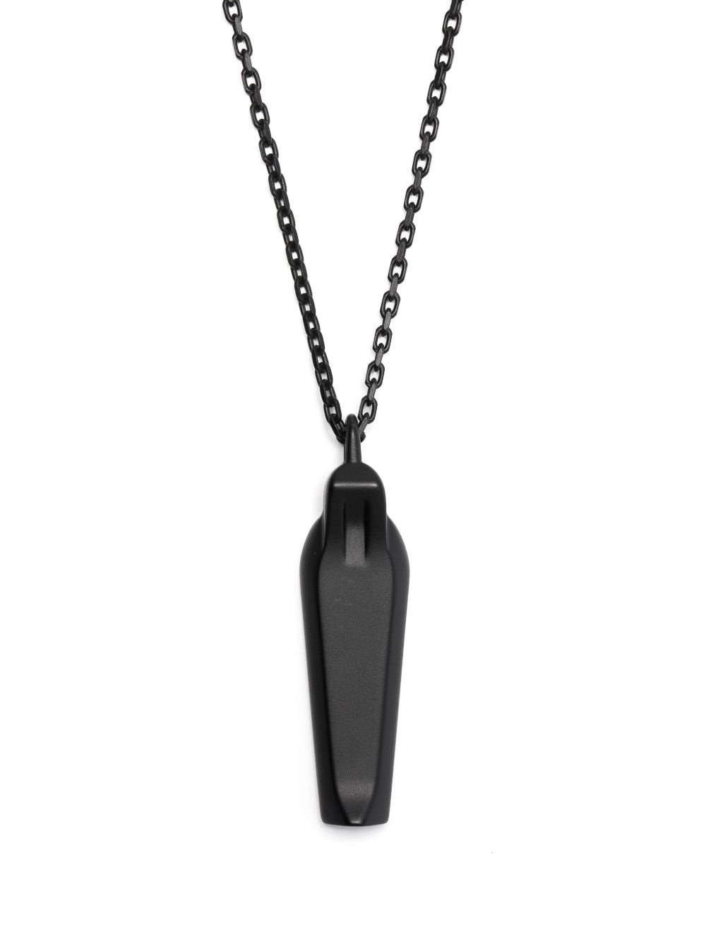 Rick Owens logo雕刻链式项链 - 黑色