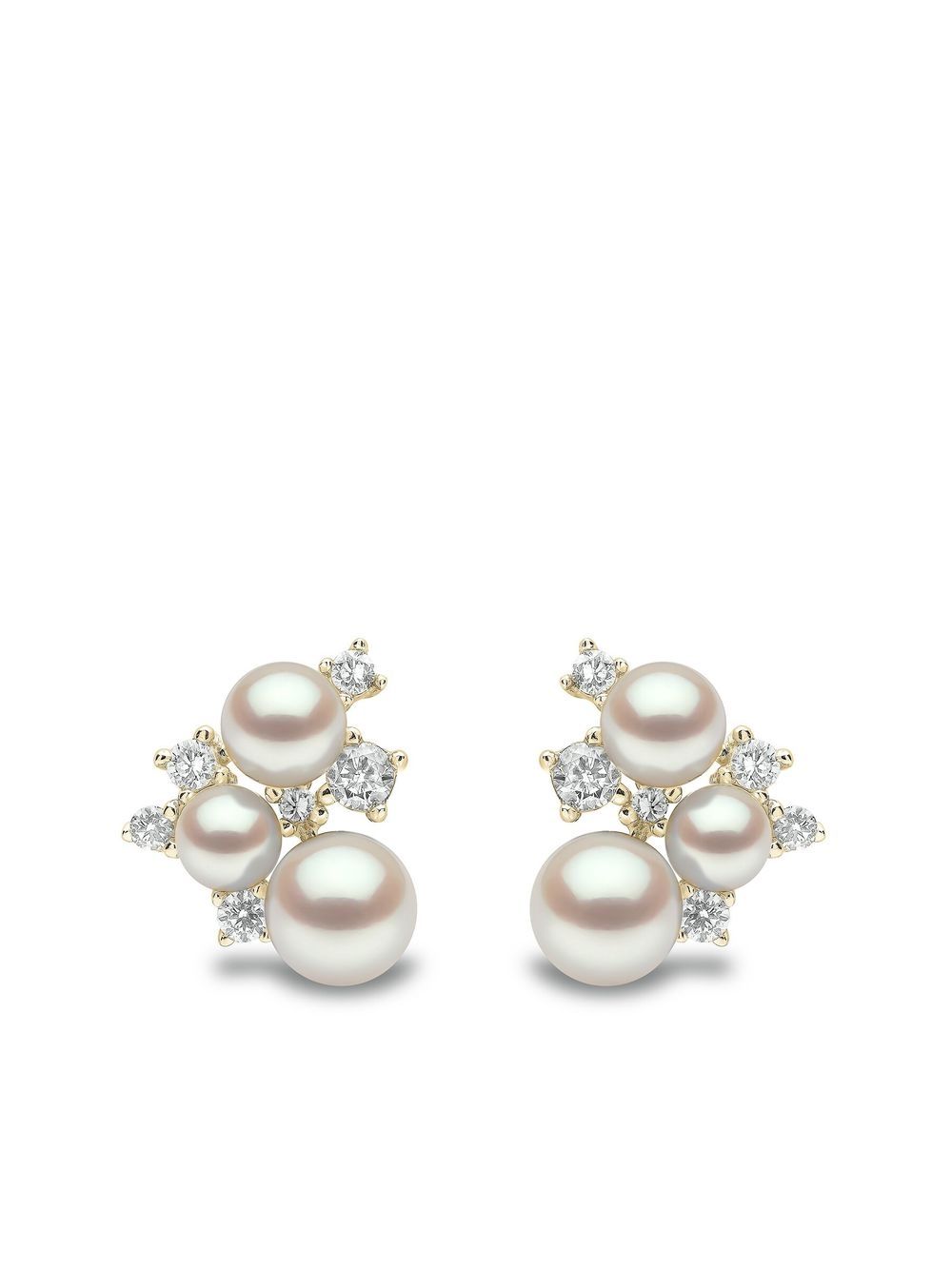 Yoko London Trend 18K金钻石镶嵌耳钉 - 金色