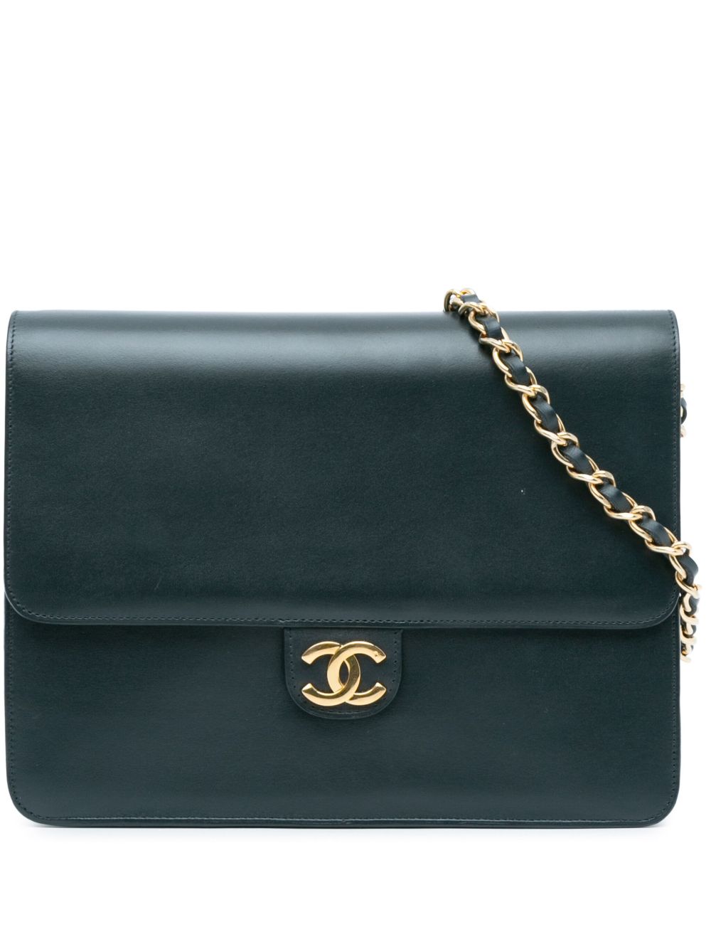 CHANEL Pre-Owned CC Single Flap 小牛皮单肩包（1996-1997年典藏款） - 蓝色