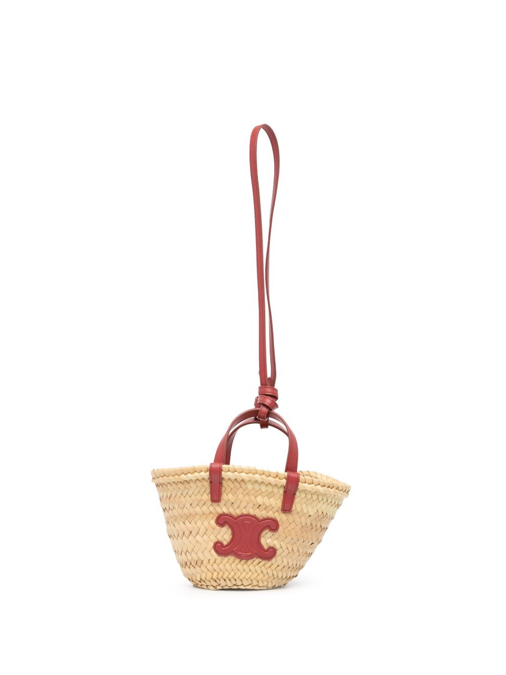 Céline Pre-Owned Triomphe Raffia Classic Panier 迷你斜挎包（2022年典藏款） - 褐色