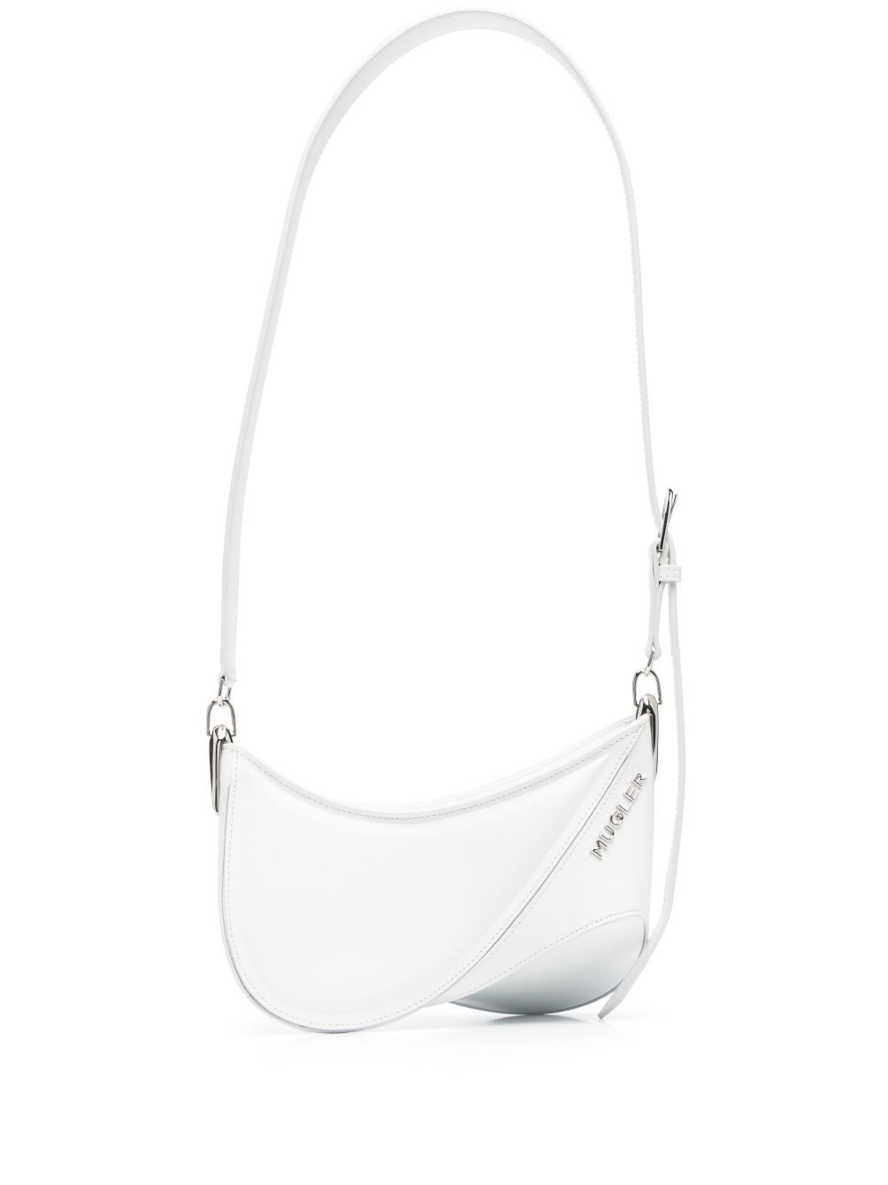 Mugler Spiral Curve 01 压纹小号斜挎包 - 白色