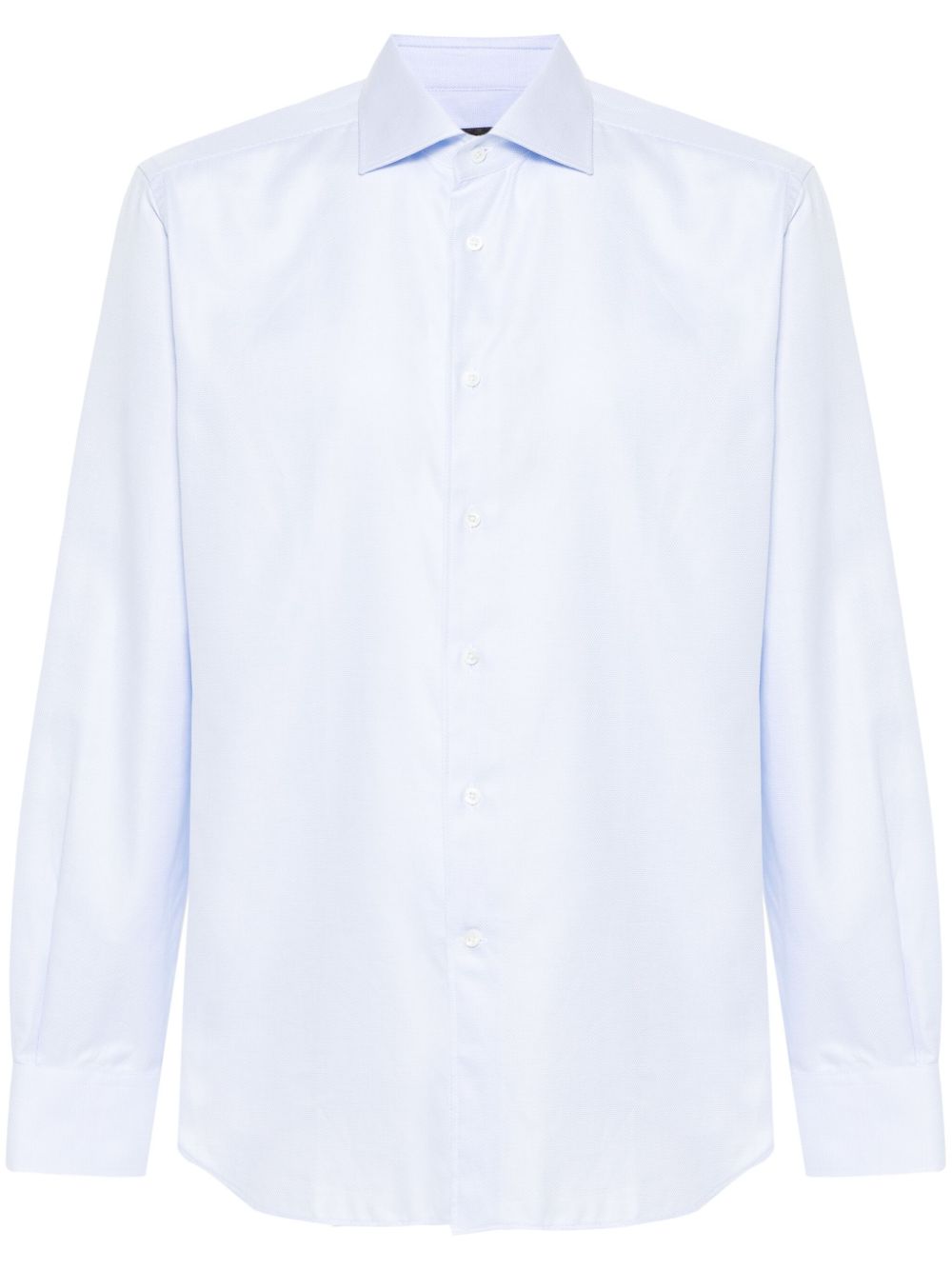 Corneliani Z字形图案衬衫 - 蓝色