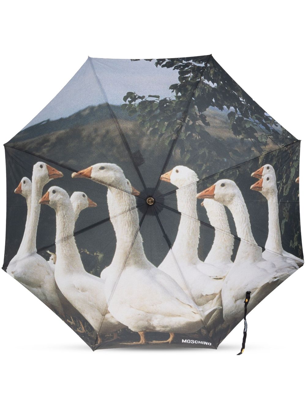 Moschino 鹅印花雨伞 - 灰色
