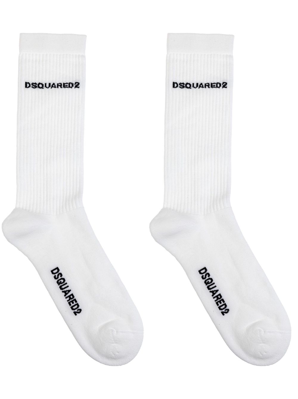 DSQUARED2 logo针织袜 - 白色