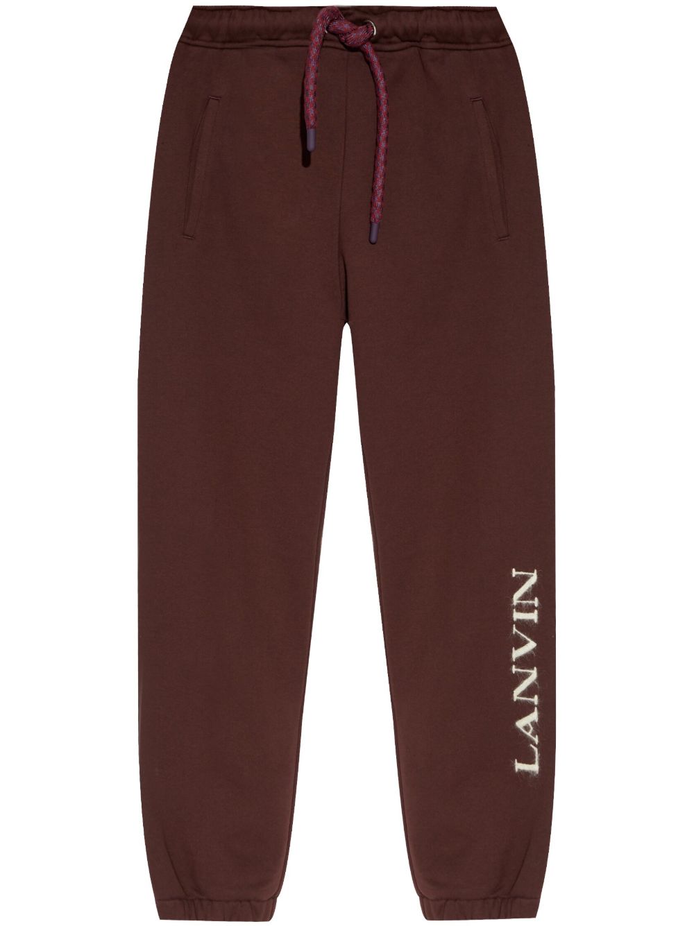 Lanvin logo刺绣运动裤 - 红色