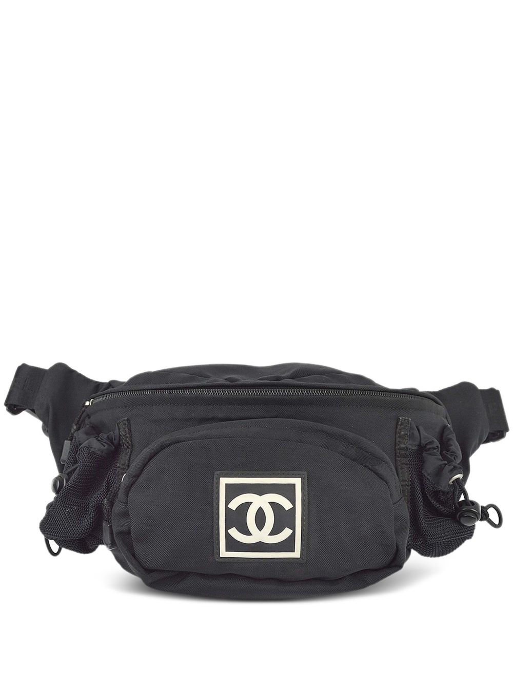 CHANEL Pre-Owned 交扣 CC 贴花腰包（2003年典藏款） - 黑色