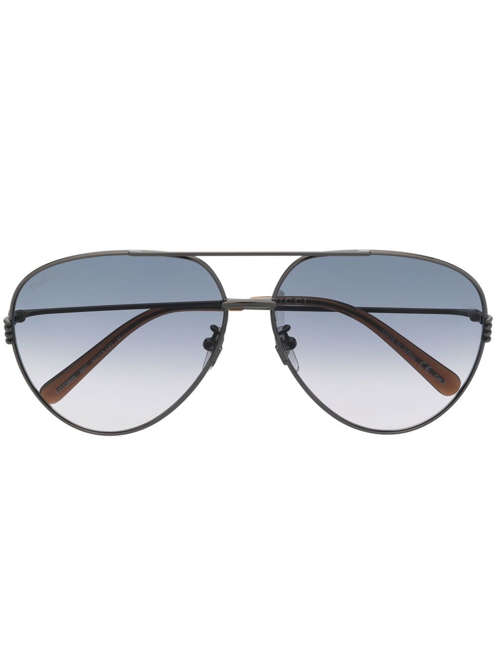 Gucci Eyewear 飞行员镜框太阳眼镜 - 黑色