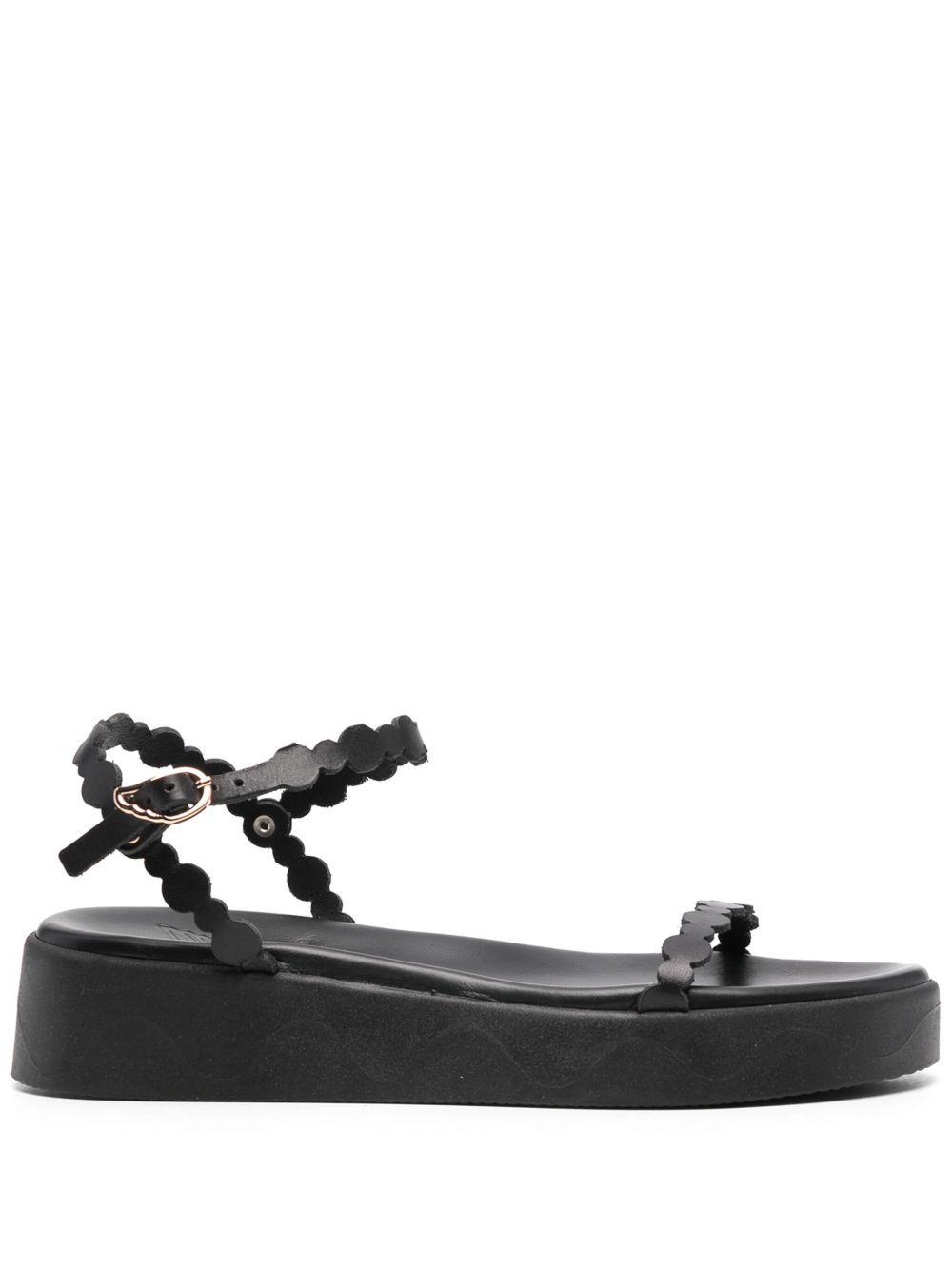 Ancient Greek Sandals Toxo 皮质凉鞋 - 黑色