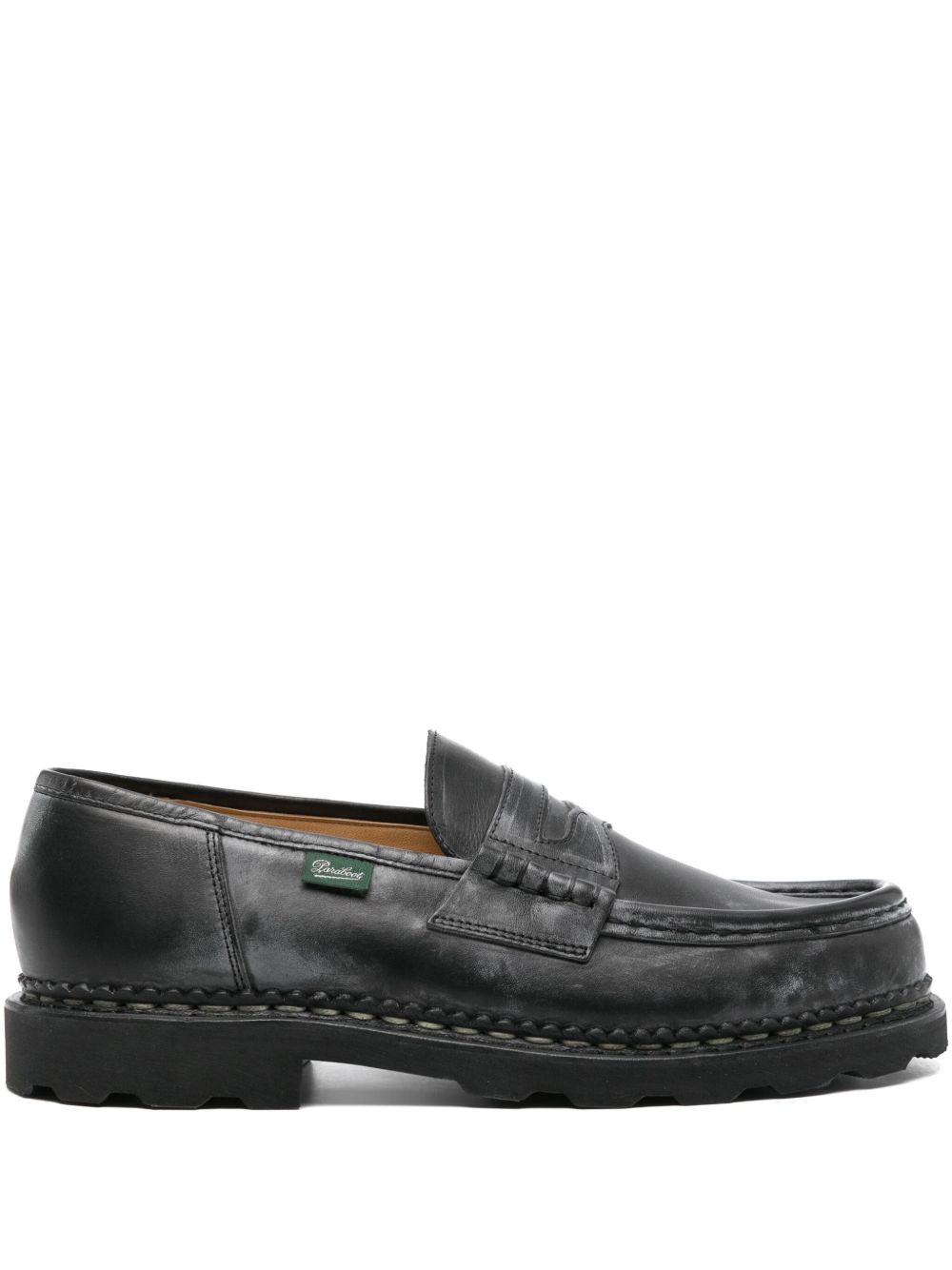 Paraboot Reims 皮质布洛克鞋 - 黑色