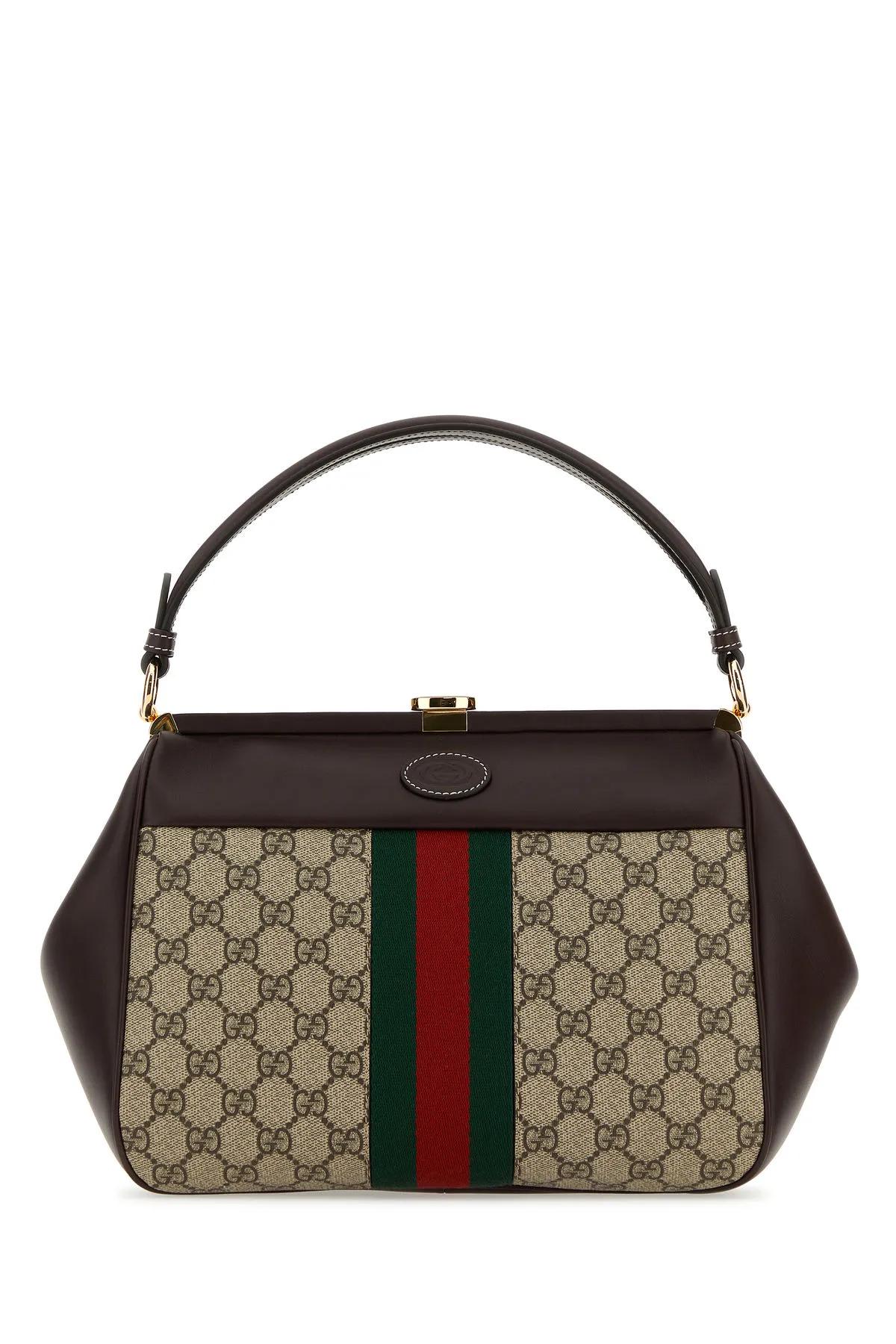 Gucci GG Supreme面料配皮革手袋