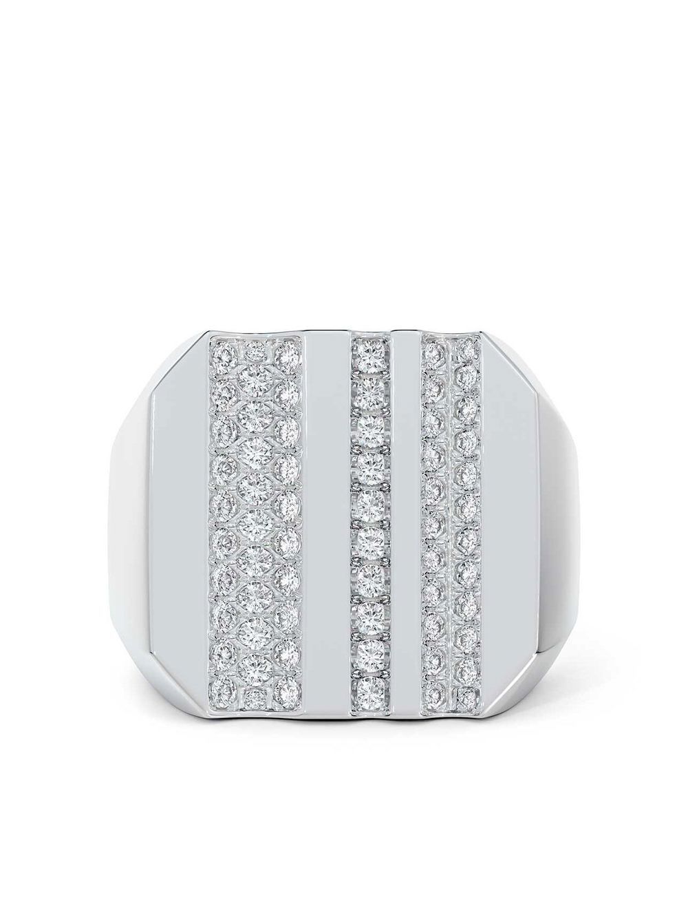 De Beers Jewellers RVL 18K白金钻石图章戒指 - 白色