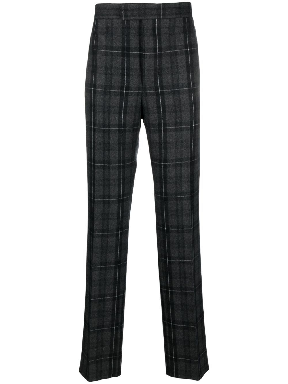 Thom Browne 格纹羊毛西裤 - 灰色