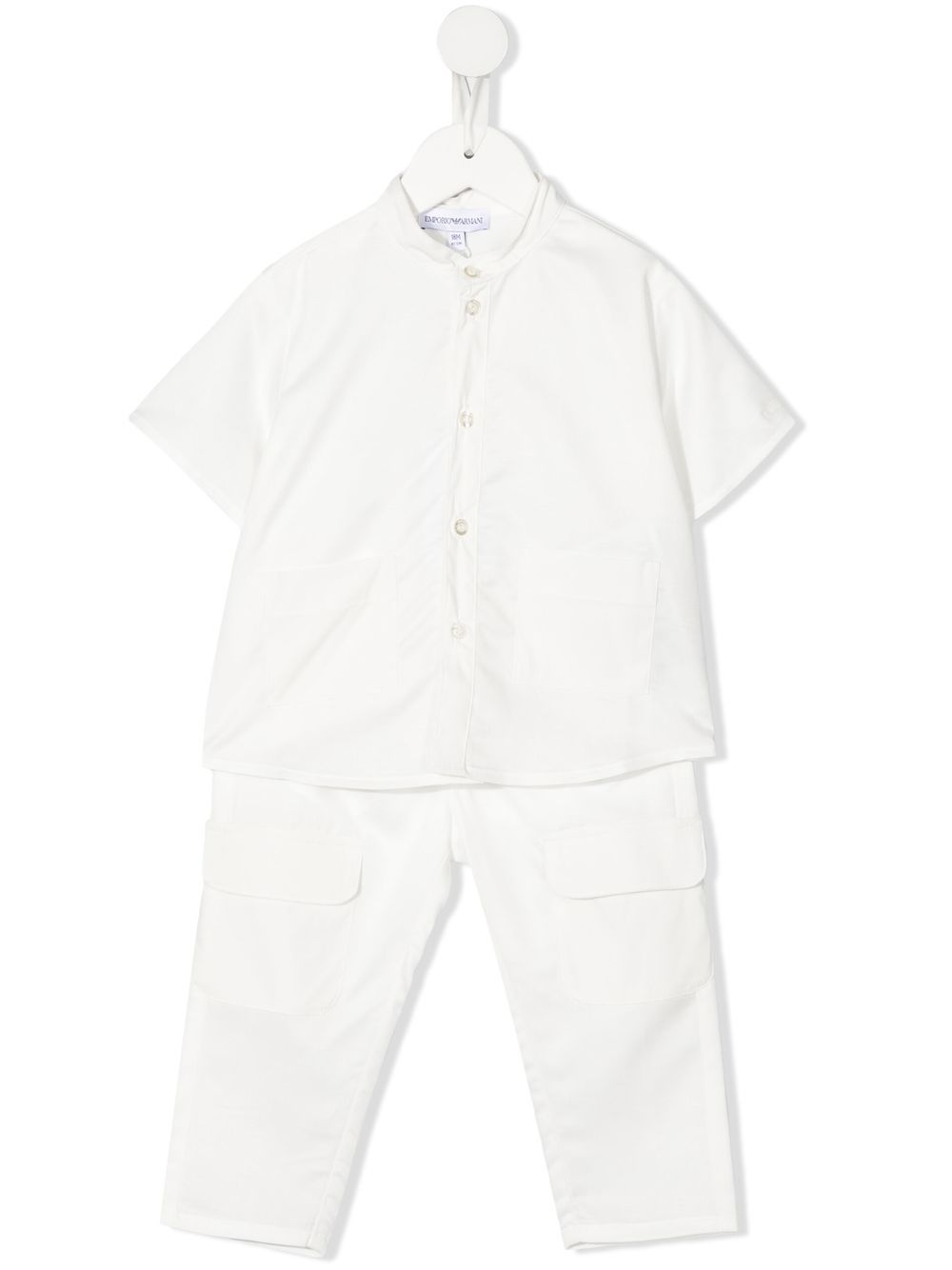 Emporio Armani Kids 短袖运动套装 - 白色