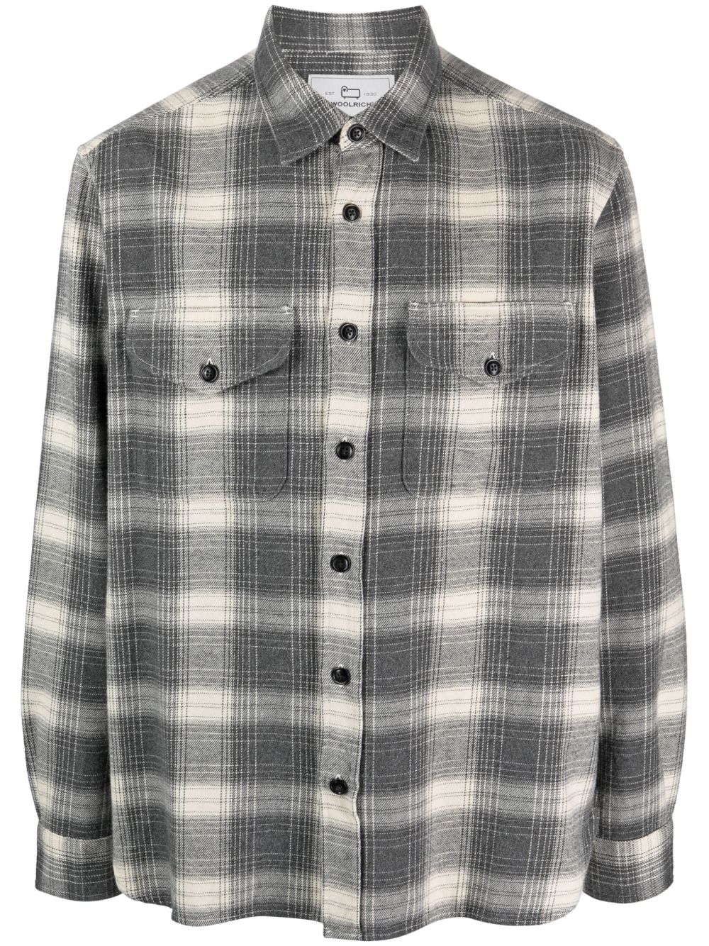 Woolrich 格纹法兰绒衬衫 - 灰色