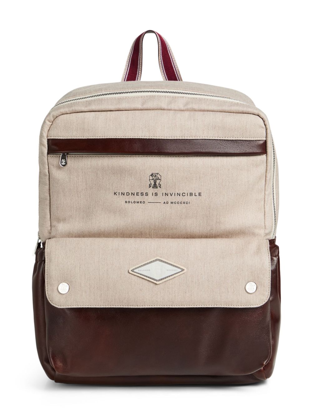 Brunello Cucinelli Kids 贴花细节双肩包 - 中性色