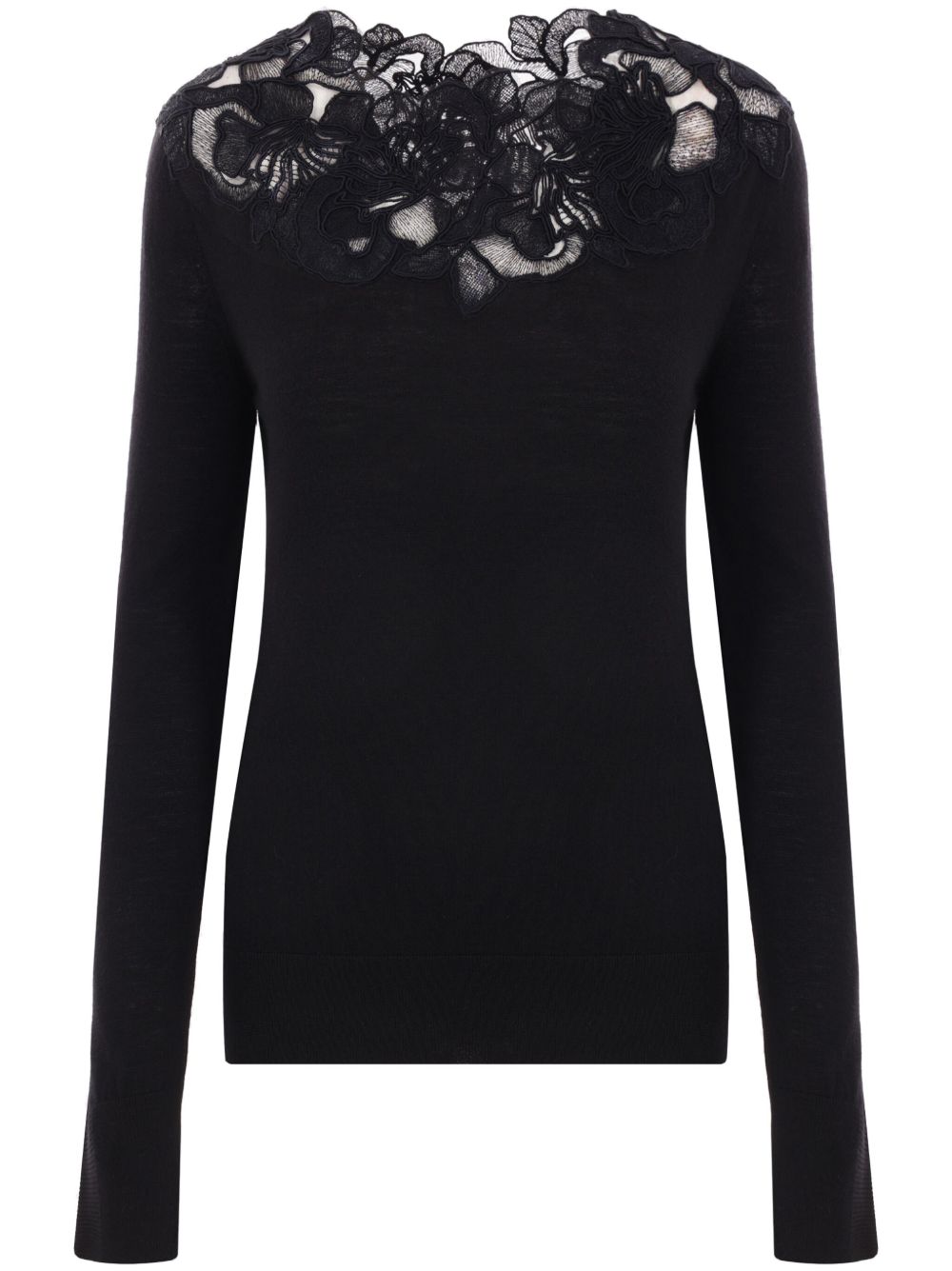 Ermanno Scervino Lace 镶嵌毛衣 - 黑色