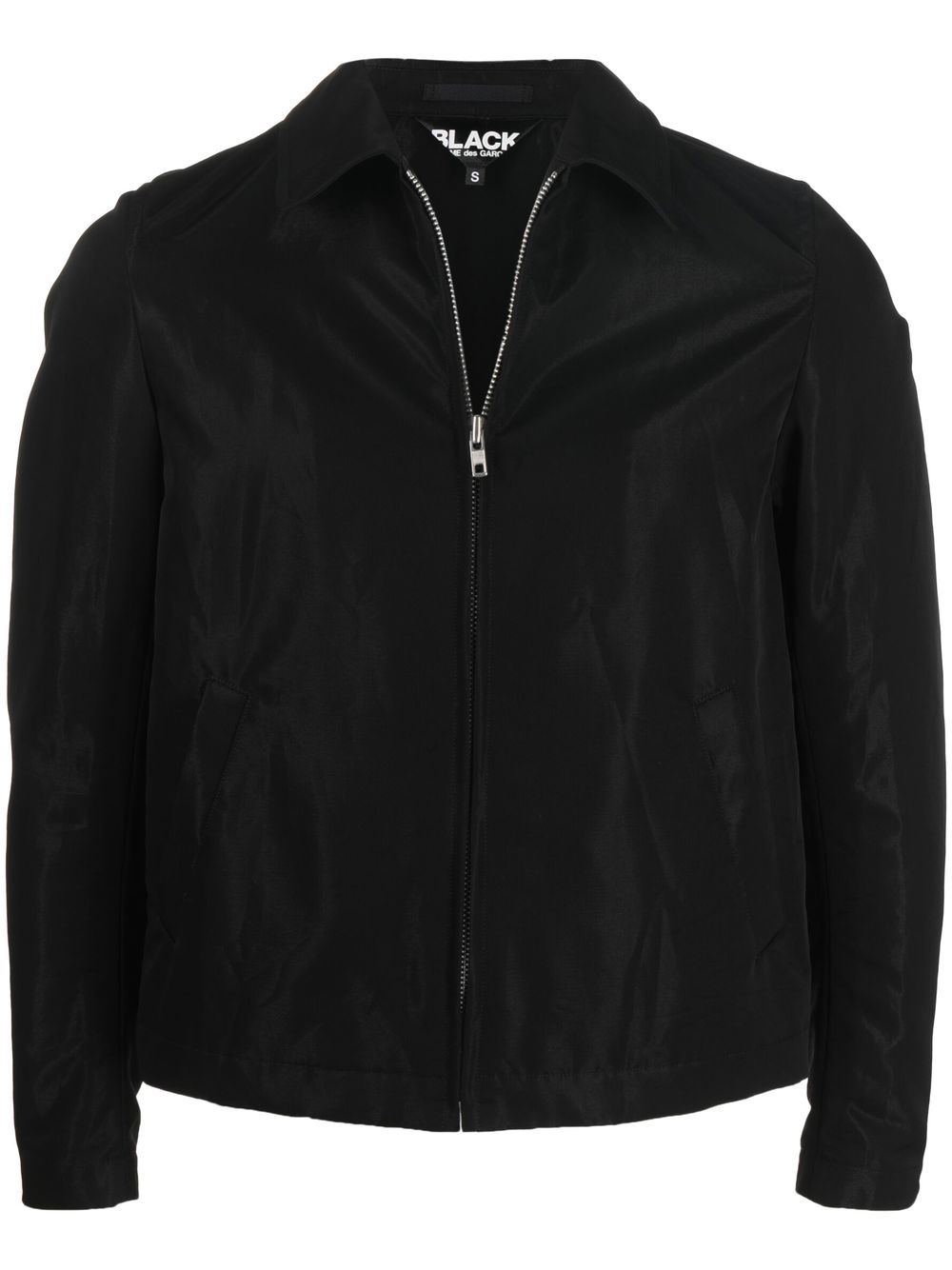 Black Comme Des Garçons 宽领拉链防风衣 - 黑色
