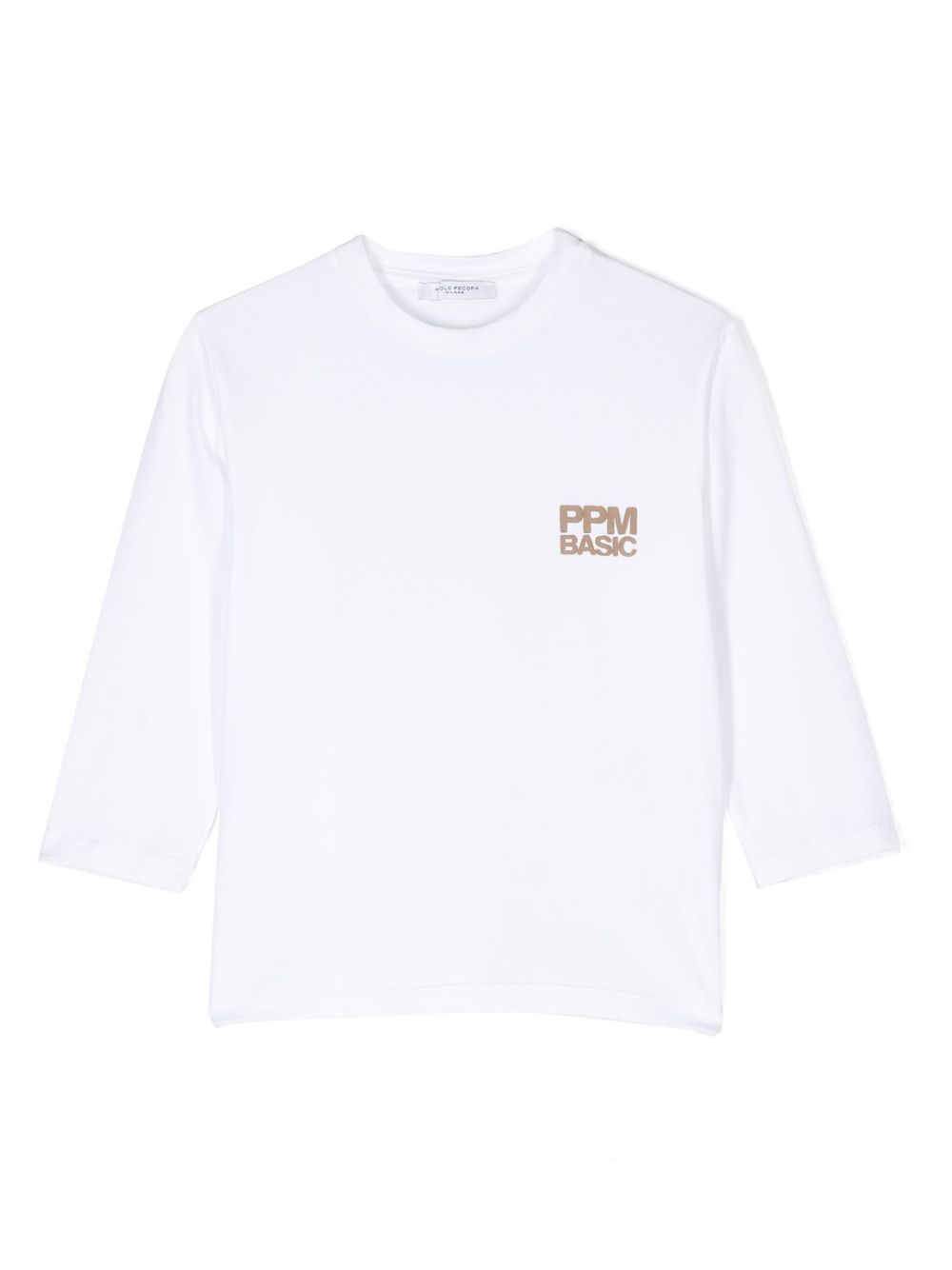 Paolo Pecora Kids logo贴花T恤 - 白色