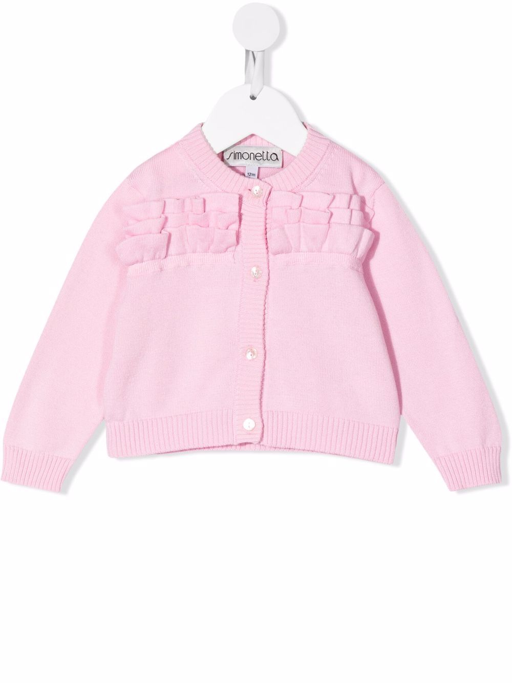 Simonetta 棉荷叶边饰开衫 - 粉色
