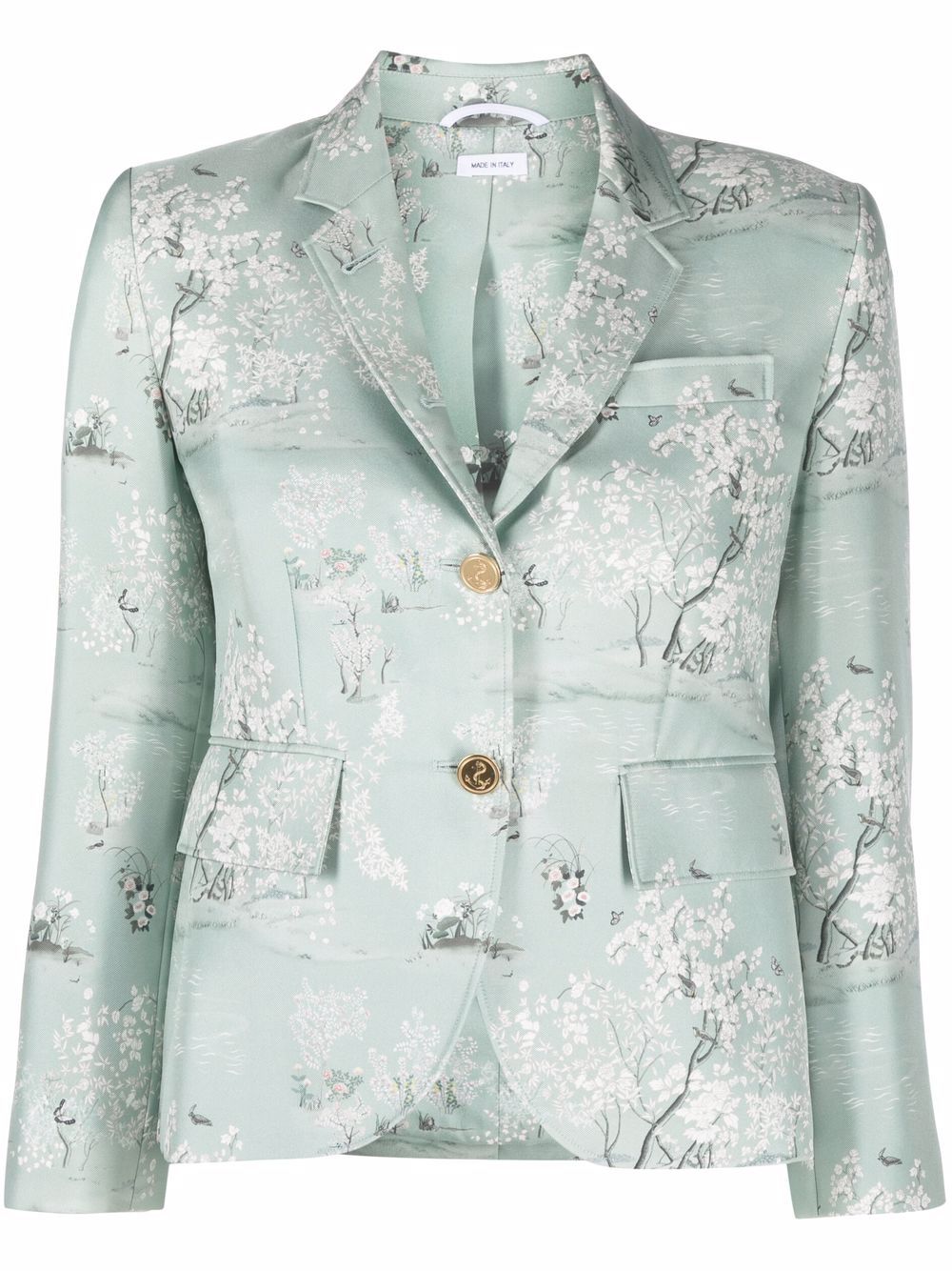 Thom Browne 花卉提花运动西装夹克 - 绿色