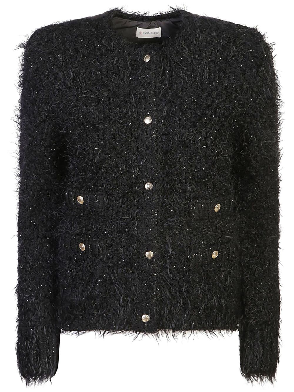 Moncler 拉链羽绒开衫 - 黑色